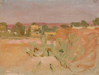 Landscape with pink and cacti - Jan Cybis — artwork view