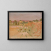 Landscape with pink and cacti - Jan Cybis — framed artwork on a wall