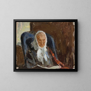 Portrait painting of Maria Petrovna Rubtsov, the painter Rubtsov's grandmother - Jan Cybis — framed artwork on a wall