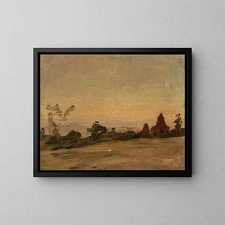 Landscape nocturne éloigné in India - Jan Cybis — framed artwork on a wall