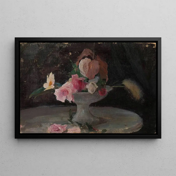 Roses - Jan Cybis — framed artwork on a wall