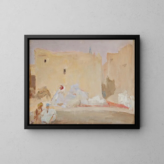 Sahara Buildings Painting - Jan Cybis — framed artwork on a wall