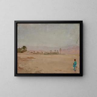 Sahara Desert Painting - Jan Cybis — framed artwork on a wall