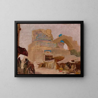 Tomb of Bibi-Khanym in Samarkand, wife of Tamerlan - Jan Cybis — framed artwork on a wall