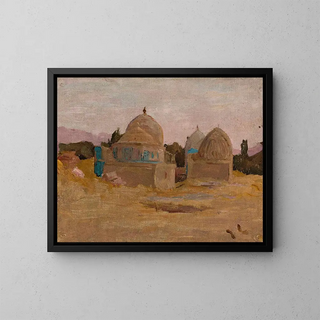 Mosque Shahi Zinda of Samarkand, from the journey in Turkestan - Jan Cybis — framed artwork on a wall