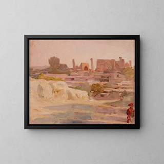 Overview of Samarkand from the Turkestan Journey - Jan Cybis — framed artwork on a wall