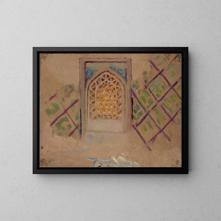Window of Samarkand, from the journey in Turkestan - Jan Cybis — framed artwork on a wall