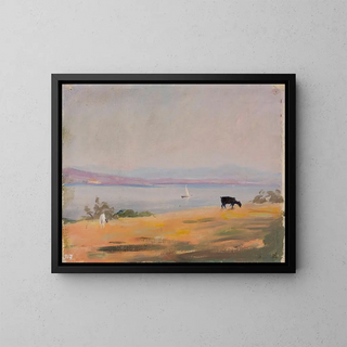 View of the Sea from the Voyage to Constantinople - Jan Cybis — framed artwork on a wall