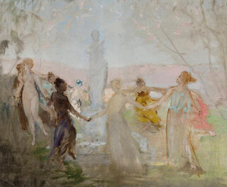 Sketch for the painting Procession around the statue of Venus de Milo - Jan Cybis — artwork view
