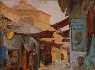 Smyrna Bazaar Painting - Jan Cybis — artwork view