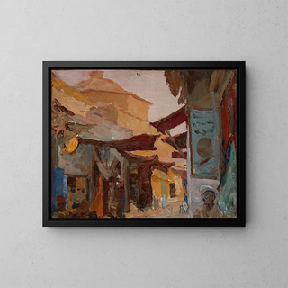 Smyrna Bazaar Painting - Jan Cybis — framed artwork on a wall