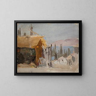 Smyrna painting, from the Greece trip - Jan Cybis — framed artwork on a wall