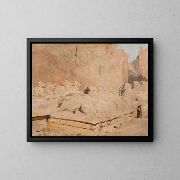 Allée du Sphinx, temple d'Amon-Rê, du voyage en Égypte - Jan Cybis — framed artwork on a wall