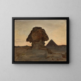 Sphinx au clair de lune, du voyage en Égypte - Jan Cybis — framed artwork on a wall