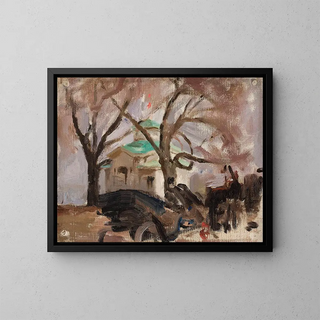 Spring on Yelaguine Island in Saint Petersburg - Jan Cybis — framed artwork on a wall