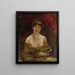 Study of a Female Model in Green Drapery - Jan Cybis — framed artwork on a wall