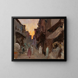 Rue de Tanjore, du voyage en Inde - Jan Cybis — framed artwork on a wall