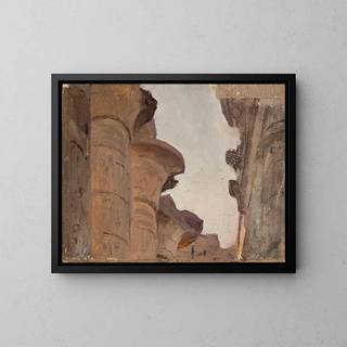 Capital of the Temple of Travel in Egypt - Jan Cybis — framed artwork on a wall