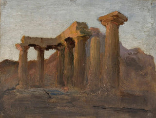 Temple d'Apollon à Corinthe au lever du soleil - Jan Cybis — artwork view