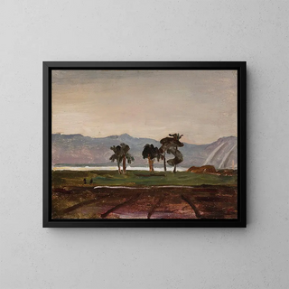 Temple of Hathor on Philae Island - Jan Cybis — framed artwork on a wall