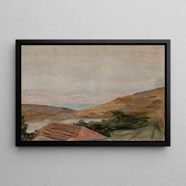 Tiberias painting, from the journey in Palestine - Jan Cybis — framed artwork on a wall