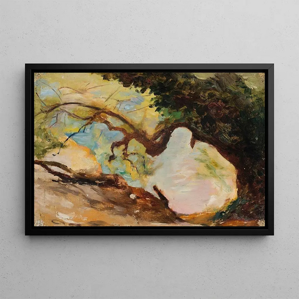 Trees in Alupka, from the trip to Crimea - Jan Cybis — framed artwork on a wall