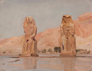 Two statues from the journey in Egypt - Jan Cybis — artwork view