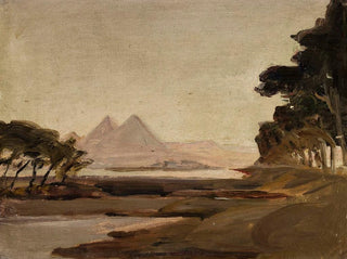 View of the pyramids during the trip to Egypt - Jan Cybis — artwork view