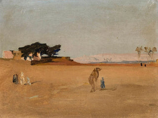 View of the pyramids at dusk from the journey in Egypt - Jan Cybis — artwork view