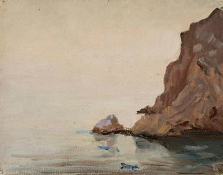 View of the sea and a rock from the journey in Turkestan - Jan Cybis — artwork view