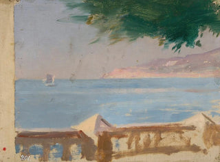 Sea view painting from Bakhchisarai villa in Yalta, from the Crimea trip - Jan Cybis — artwork view