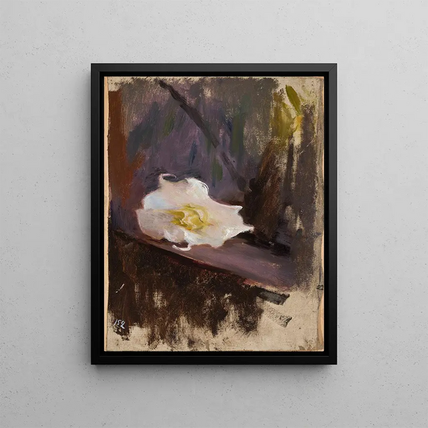 Study of White Flowers - Jan Cybis — framed artwork on a wall