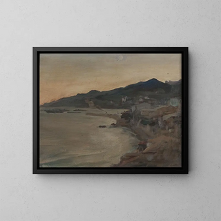 Evening in Yalta, from a trip to Crimea - Jan Cybis — framed artwork on a wall