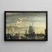 Port au coucher du soleil - Jan Claesz Rietschoof — framed artwork on a wall