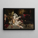 Man struggling with wolves - Jan Czesław Moniuszko — framed artwork on a wall