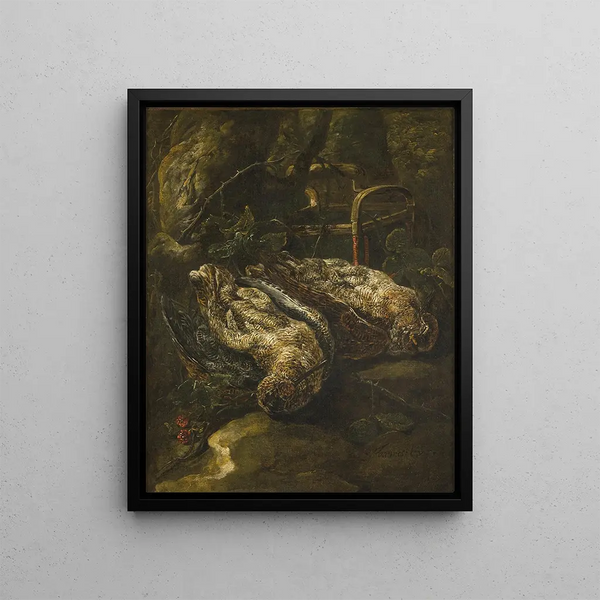 Nature morte aux bécasses - Jan Davidsz de Heem — framed artwork on a wall