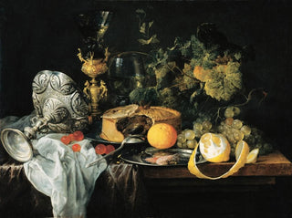 a sumptuous still life with fruit tart and cups - Jan Davidsz de Heem — artwork view