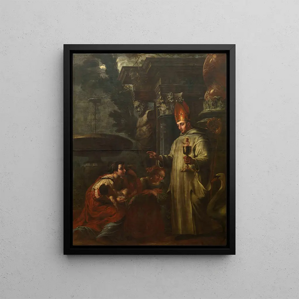 Miracle of Saint Hugh of Lincoln - Jan Erasmus Quellinus — framed artwork on a wall
