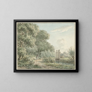Promeneur sur la route d'Amstelveen - Jan Evert Grave — framed artwork on a wall