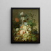 Still life with flowers and fruits - Jan Evert Morel — framed artwork on a wall