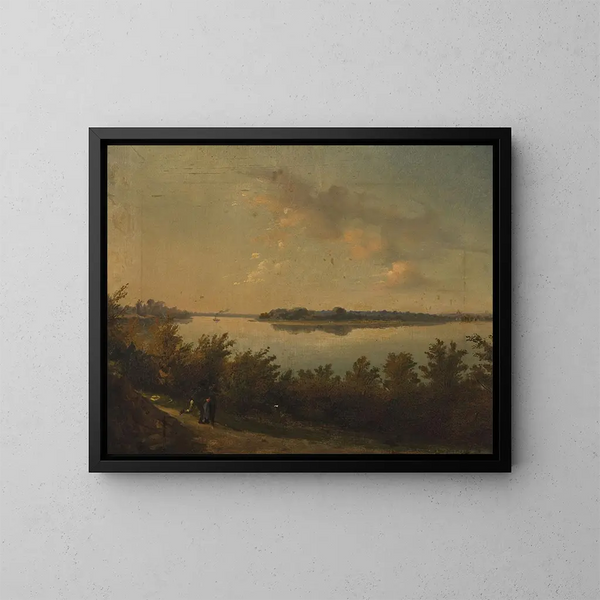 Landscape of Saska at Sunset - Jan Feliks Piwarski — framed artwork on a wall
