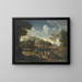 a vast landscape with the resting during the flight into Egypt - Jan Frans van Bloemen — framed artwork on a wall