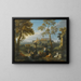 Classic seated figures painting near ruins in an Italian landscape - Jan Frans van Bloemen — framed artwork on a wall