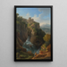 Les chutes de Tivoli with the Temple of the Sibyl and figures resting in the foreground - Jan Frans van Bloemen — framed artwork on a wall