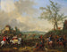 Elegant Cavaliers in a Hunting Scene with Falcons - Jan Frans van Bredael — artwork view