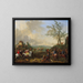 Elegant Cavaliers in a Hunting Scene with Falcons - Jan Frans van Bredael — framed artwork on a wall