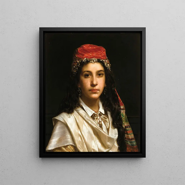 Young woman wearing a Middle Eastern costume - Jan Frederik Pieter Portielje — framed artwork on a wall