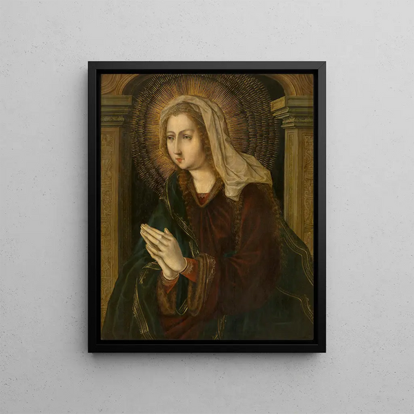 A distressed Virgin - Jan Gossaert — framed artwork on a wall