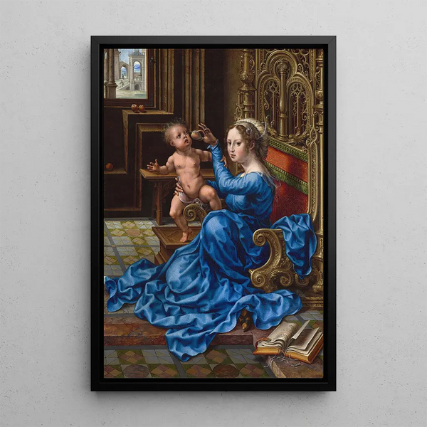 Virgin and Child - Jan Gossaert — framed artwork on a wall