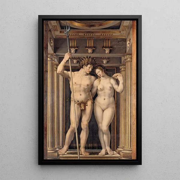 Neptune and Amphitrite - Jan Gossaert — framed artwork on a wall